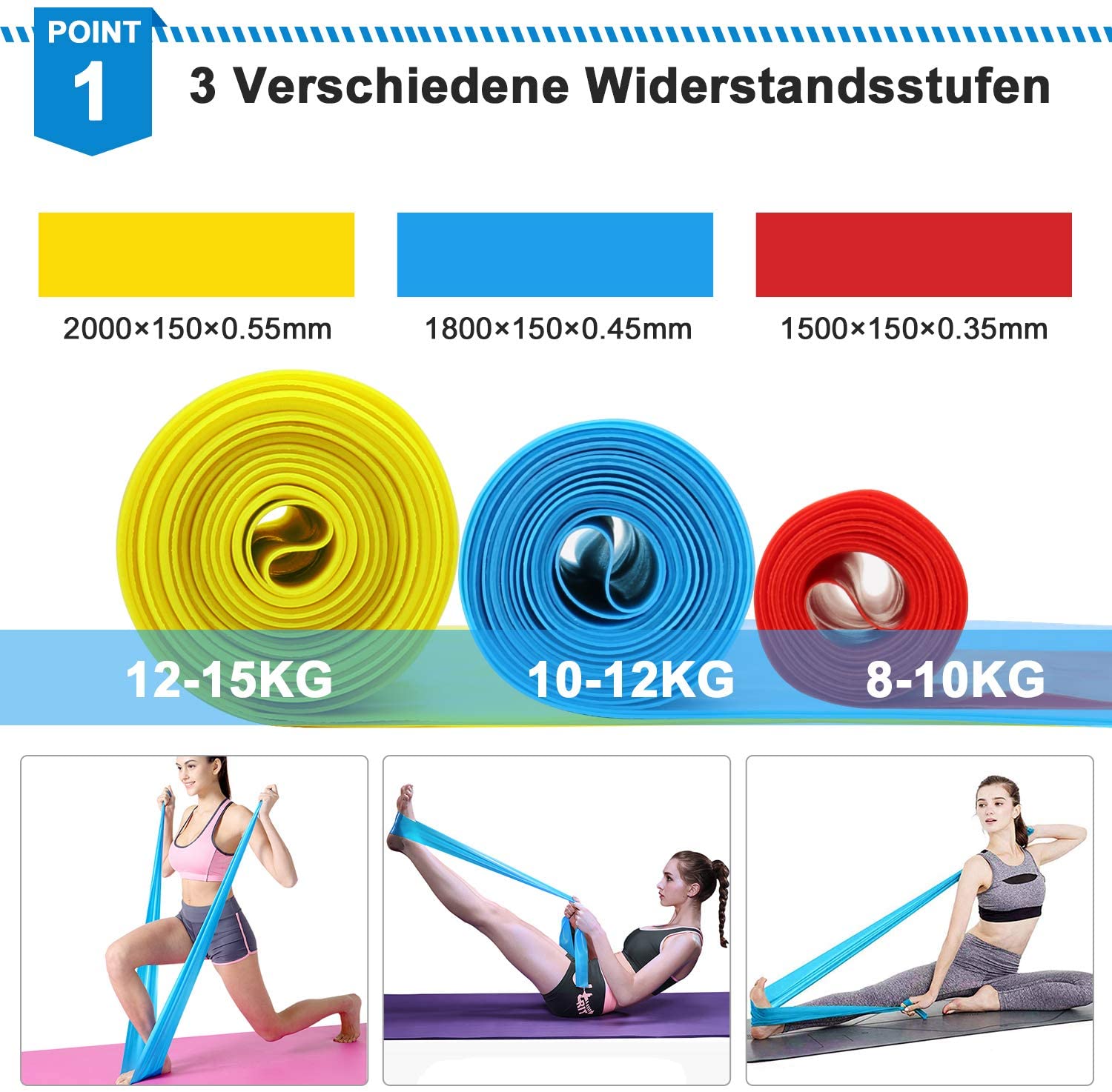 Pita Kebugaran Elastis 3 Buah  - Crossfit Accessories ulasan dan harga