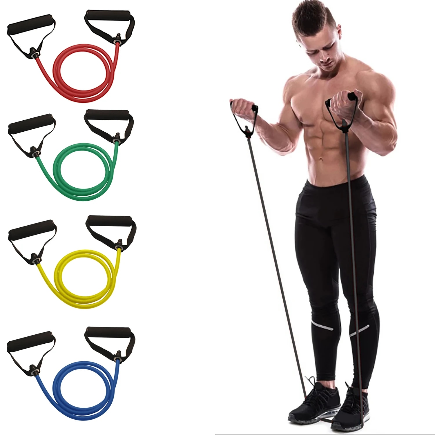 Resistance Band Dengan Peganga - Crossfit Accessories ulasan dan harga